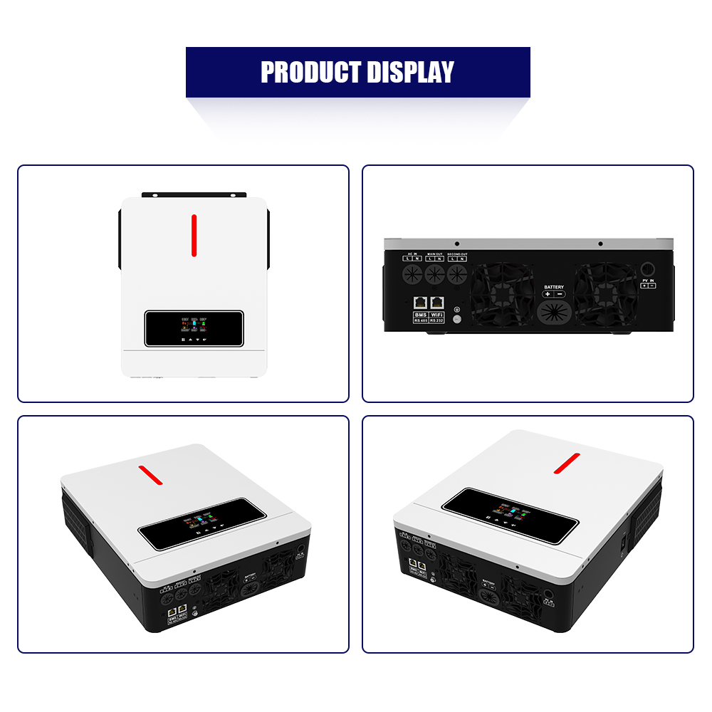  ECO 6.2KW On/off Grid Solar Inverter 60~500VDC 120A MPPT Regolatore di carica Doppie porte di comunicazione per comunicazione batteria e comunicazione Wi-Fi