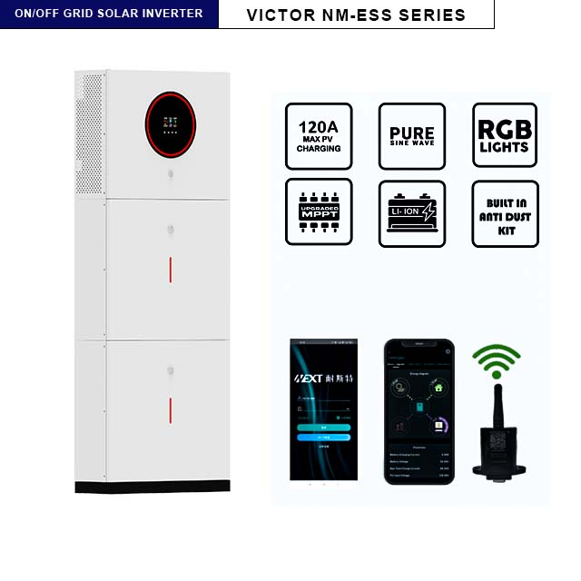 Sistema di accumulo dell'energia con batteria al litio di grado A serie ESS 120A MPPT 3,6KW/6,2KW On/off Grid inverter solare