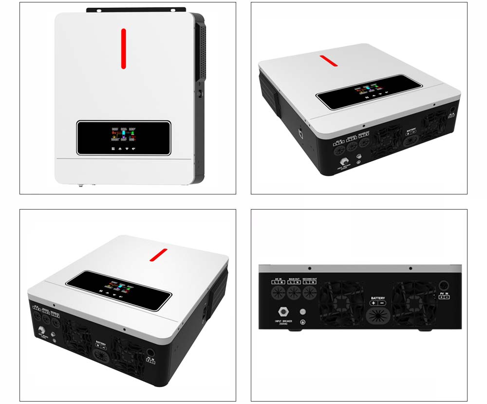 Factory ECO 3.6KW On/off Grid Solar Inverter 60-500VDC 120A MPPT Regolatore di carica Luce RGB 